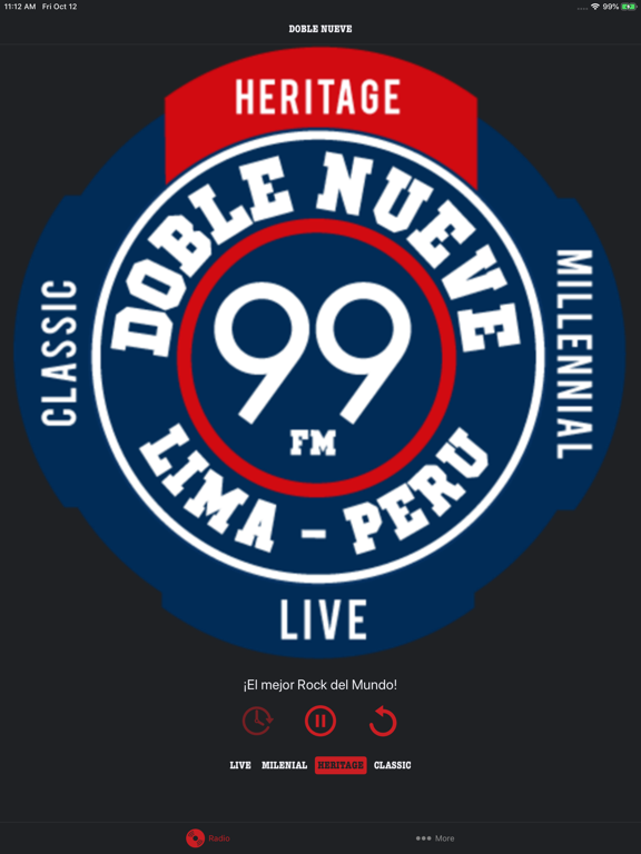 Doble Nueve: Radio Rock iPad screenshot 3 - Music app