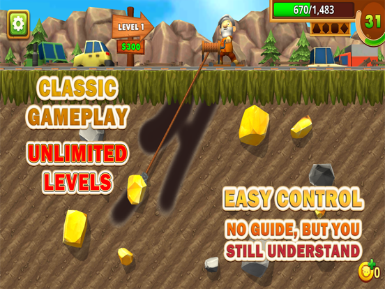 Gold Miner 3D Classic screenshot 2