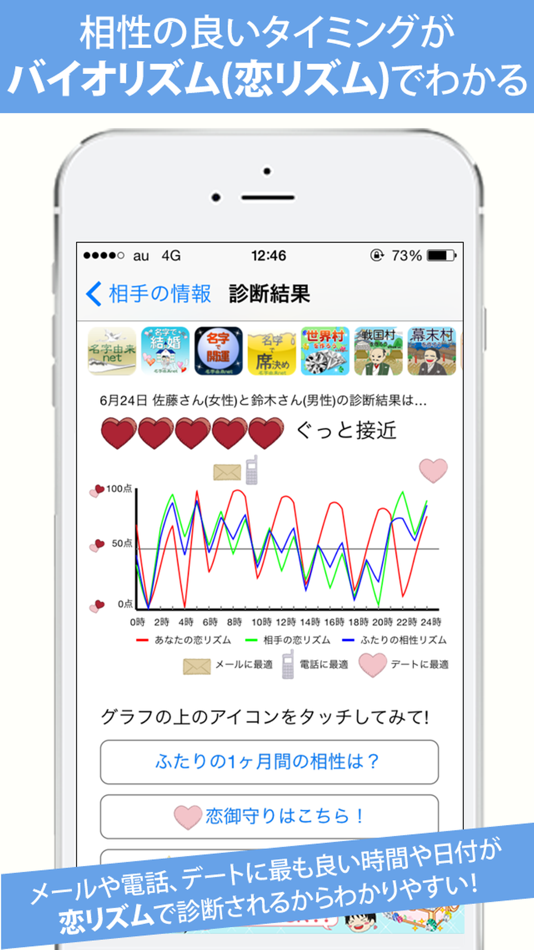#2. 名字で相性〜100万人以上が姓名判断で利用した恋愛診断〜 (iOS) Przez: Recstu Inc.