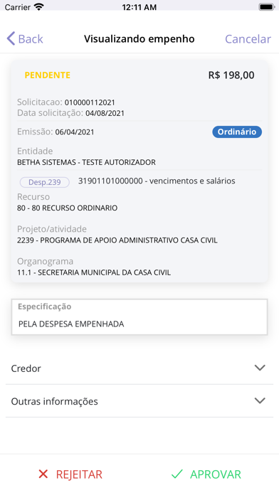 Autorizador Screenshot