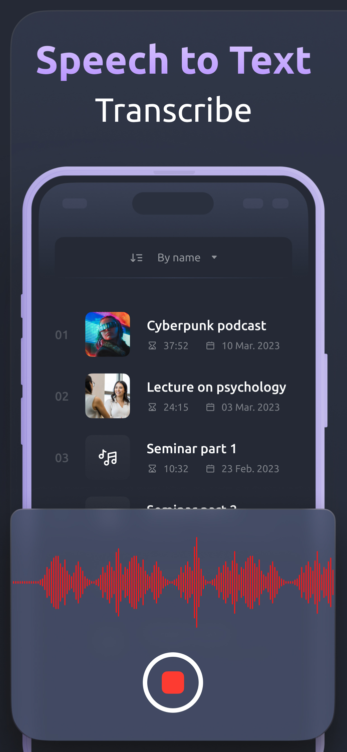 Transcribe. Voice to text AI.