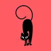 Black Funny Cat Stickers delete, cancel