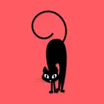 Black Funny Cat Stickers App Cancel