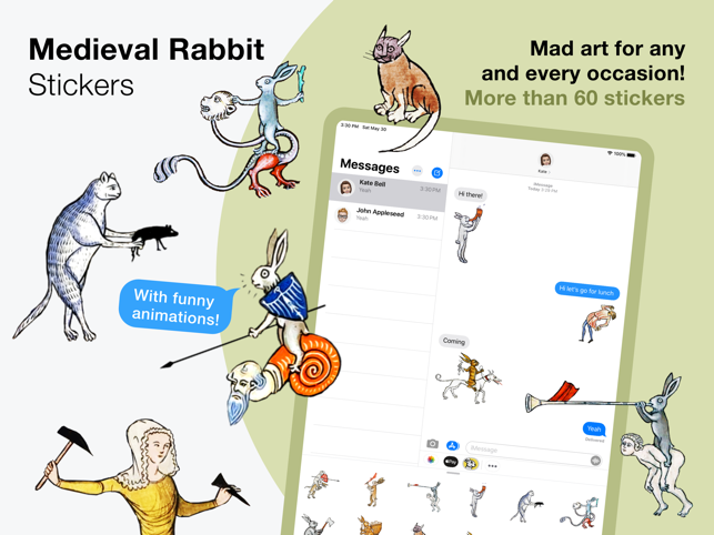 ‎Medieval Rabbit Stickers Skärmdump