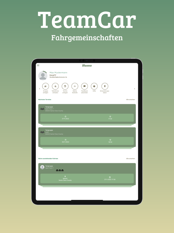 TeamCar: Private Carpool iPad screenshot 1 - Travel app