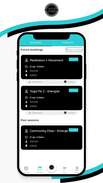 Luna Yoga Studio Screenshot