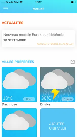 Capture d'écran de Meteociel sur iPhone 1