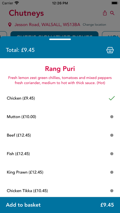 Chutneys Indian Screenshot