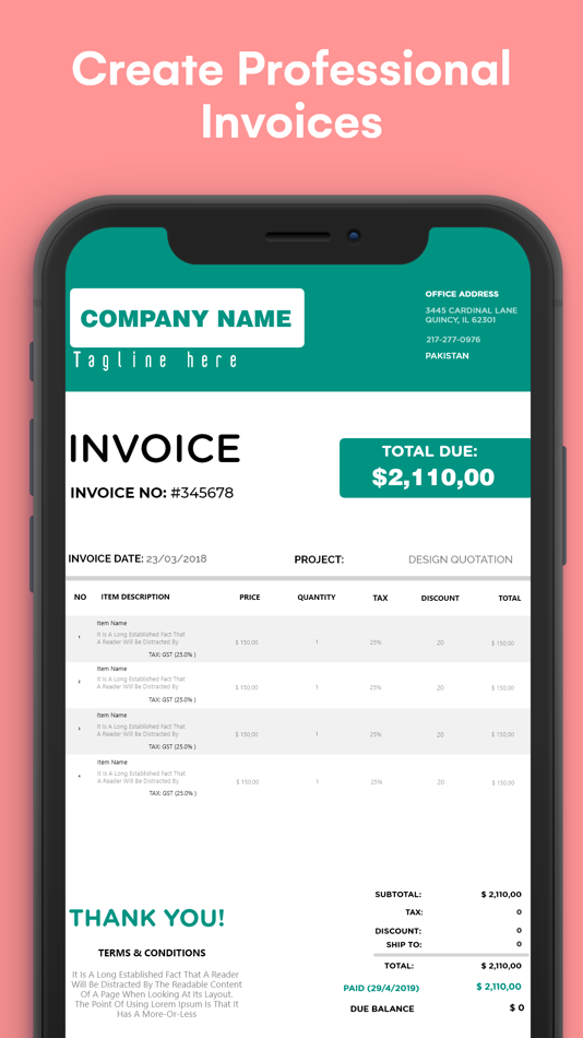 Instant Invoice Maker,Receipts - 6.9 - (iOS)