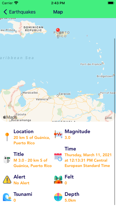 Earthquake Alert Map Screenshot
