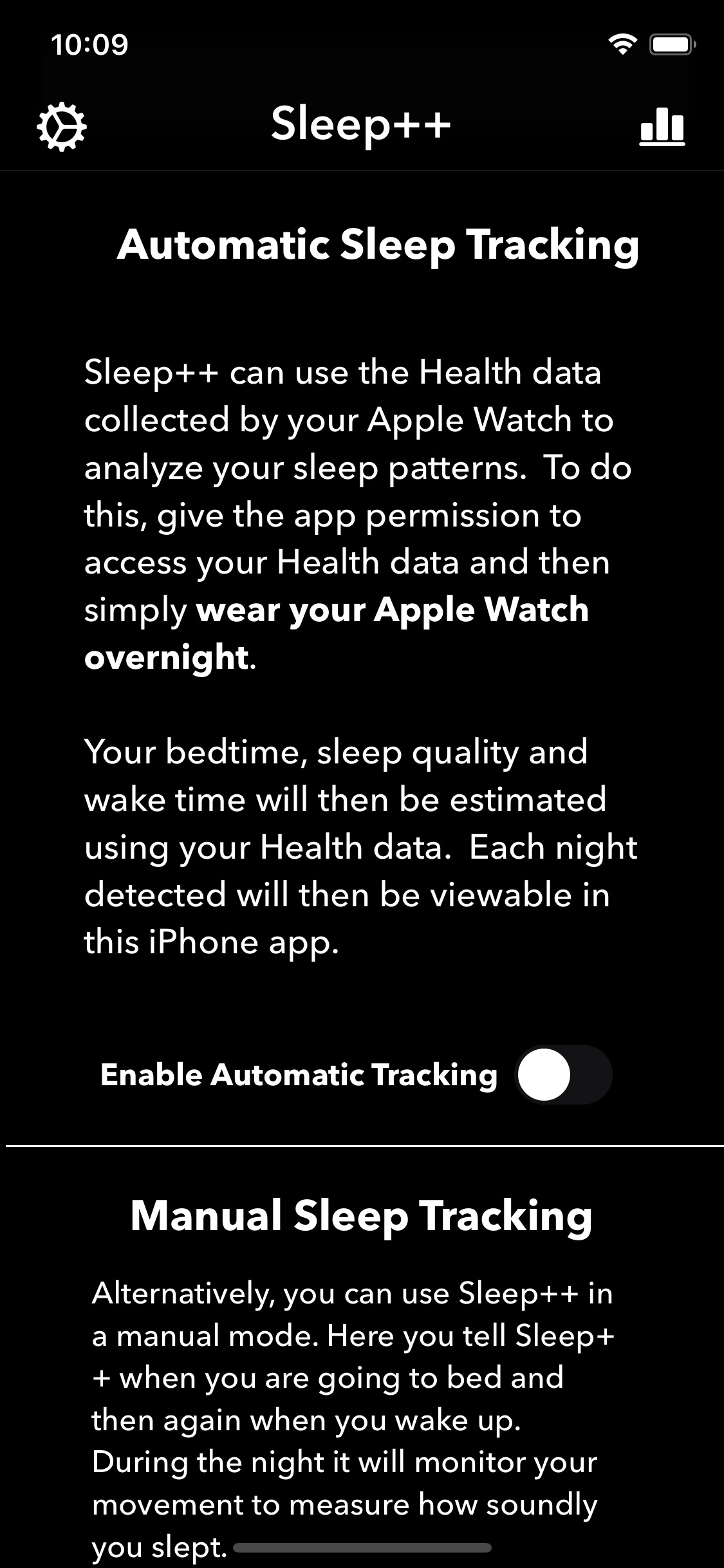 Screenshot do app Sleep++