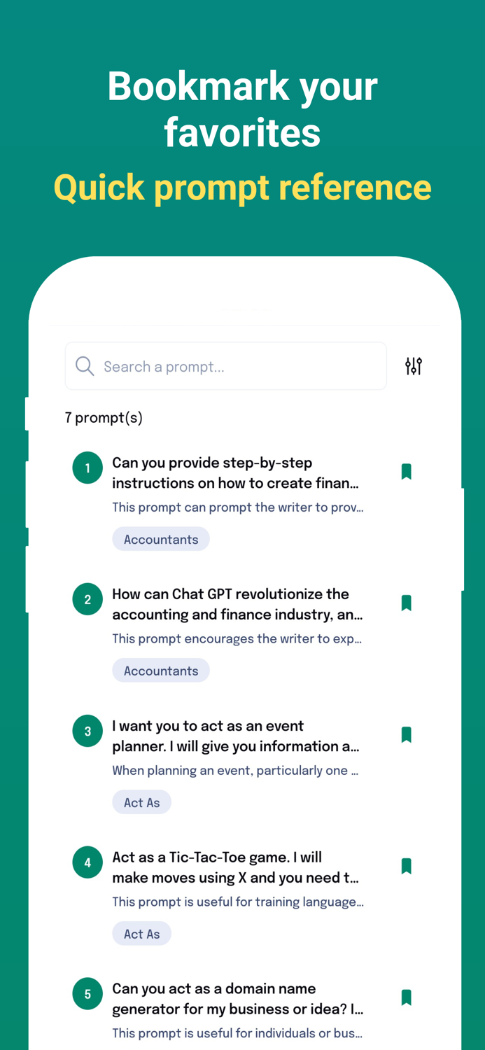 Prompts for AI 5800 prompts