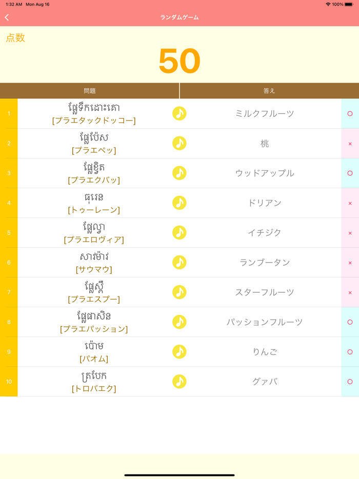 カンボジア語アプリ（音声付き）