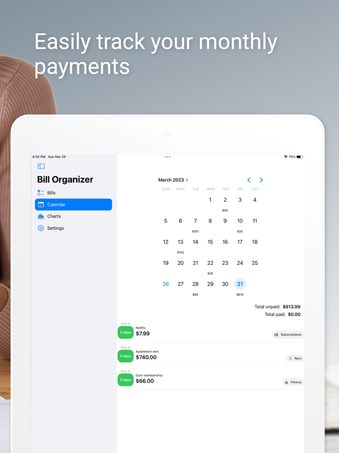 Bill Organizer and Tracker