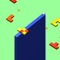 Collect the gold coins and avoid the obstacles by tapping to keep the ball from falling off the edge