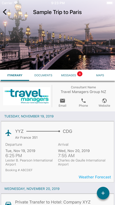 Travel Managers New Zealand Screenshot