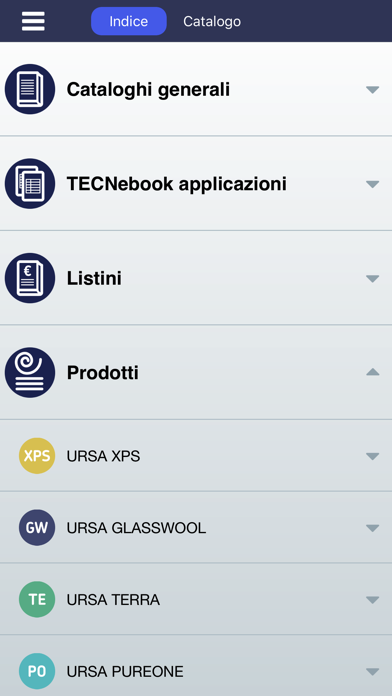 URSA prodotti e soluzioni Screenshot