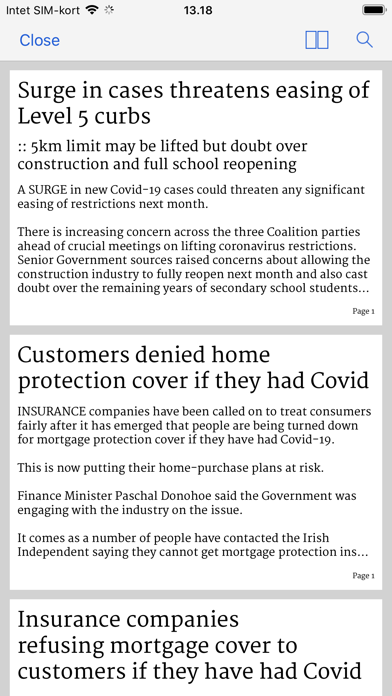 Irish Independent ePapers Screenshot