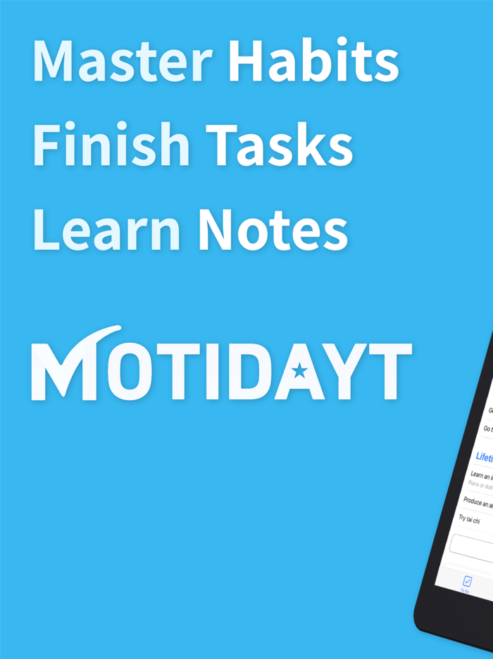 Motidayt Habits Tasks Goals