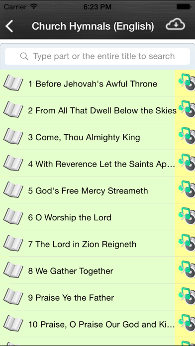 SDA Hymnals With Tunes Screenshot
