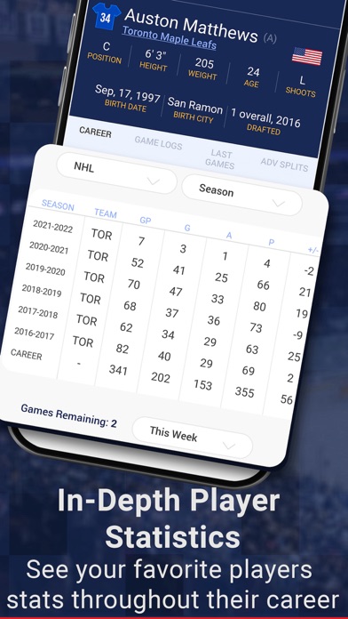 Center Ice Hub – Hockey Stats Screenshot
