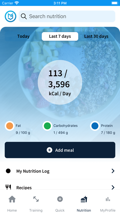 MyGreatness - Fitness app Screenshot