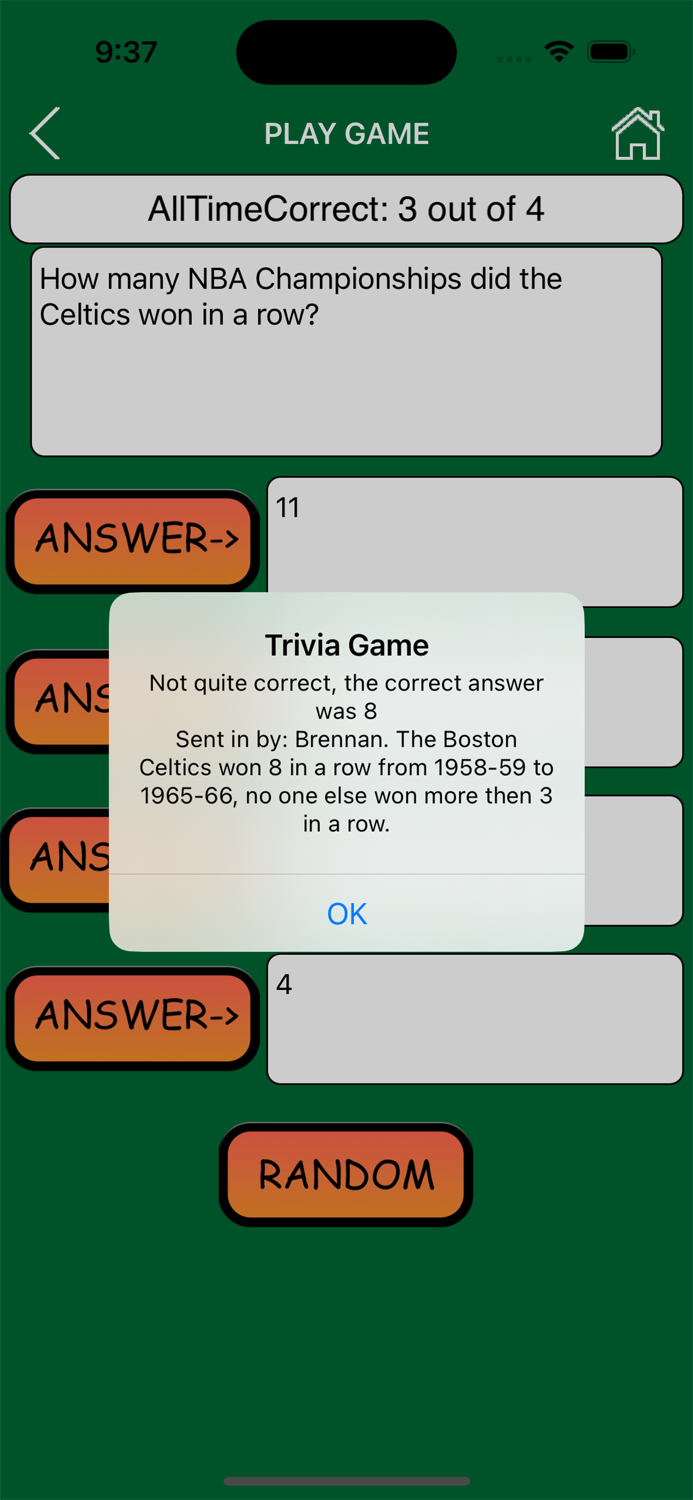 Trivia Game for Celtics Fans