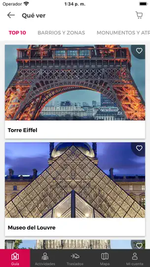 Captura de pantalla de Guía De París De Civitatis.com en iPhone 8