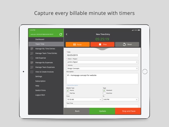 Screenshot #4 pour Time Tracker by eBillity