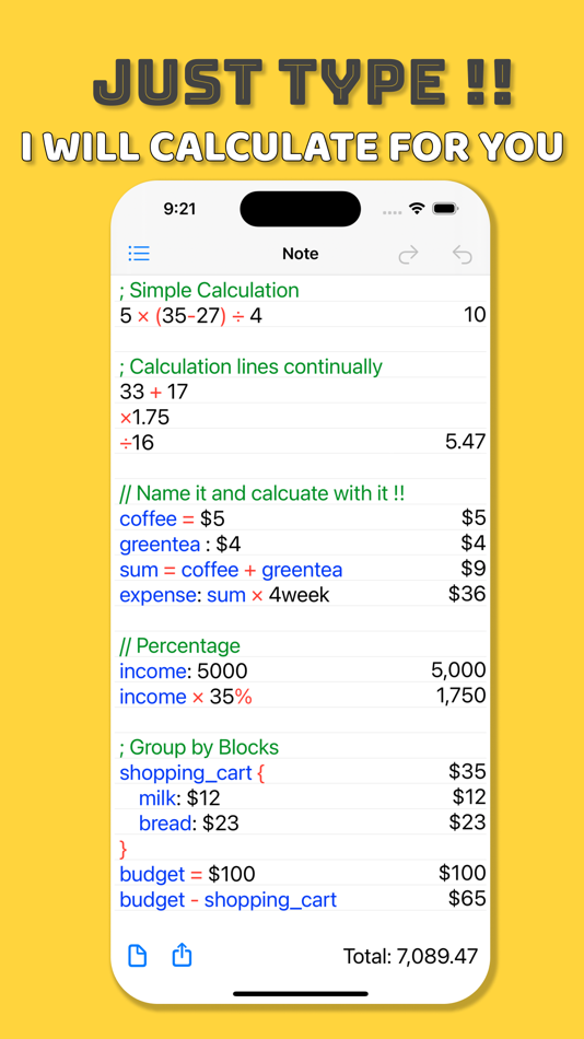 Note Calculator - Text Editor - 1.04 - (macOS)