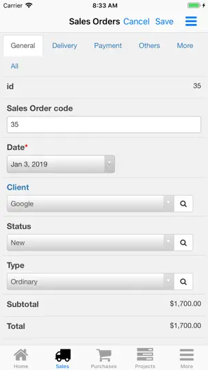 Screenshot von Nano Sales Manager auf dem iPhone 3