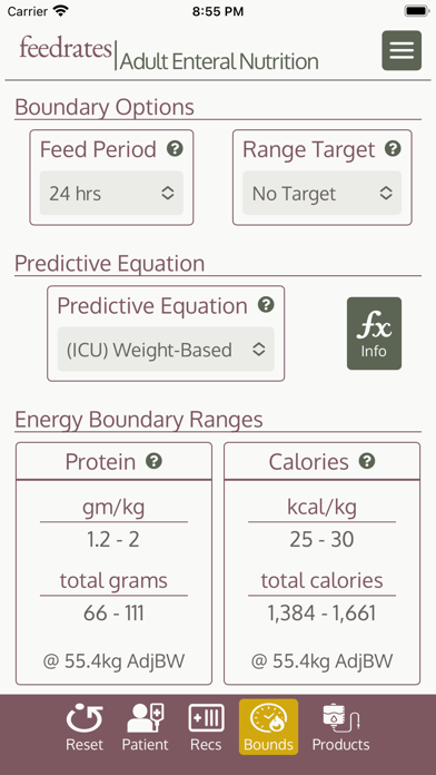 FeedRates - Adult Tube Feeding Screenshot