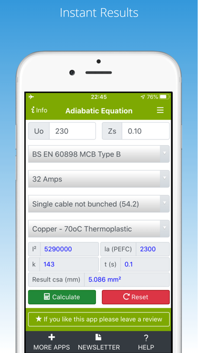 Adiabatic Equation Calculator Screenshot