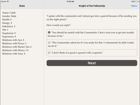 Knight of the Fellowship iPad app afbeelding 5