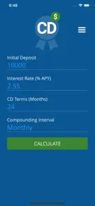 Certificate of Deposit CD Calc screenshot #1 for iPhone