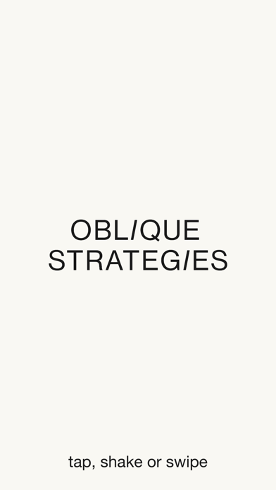 Oblique Strategies SE screenshot1