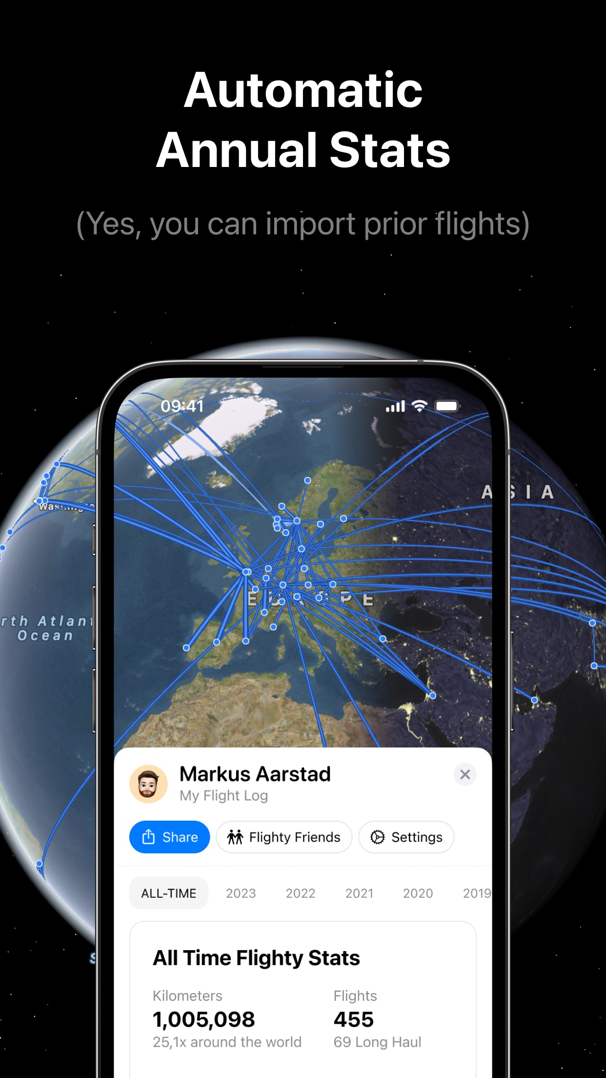 Screenshot do app Flighty – Live Flight Tracker