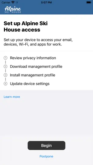 Intune Company Portal iPhone Screenshot 1