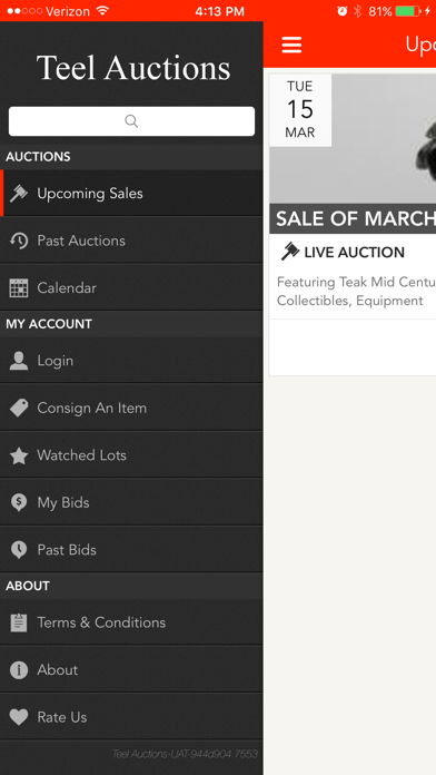 Teel Auctions Online Bidding Screenshot