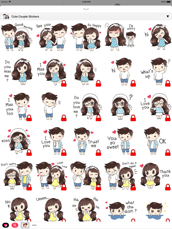 Couple Love: Cute Stickers iPad screenshot