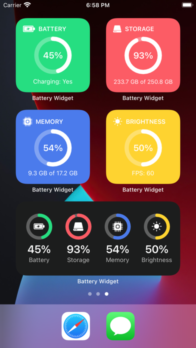 Screenshot #2 pour Battery Widget: CPU Disk Usage