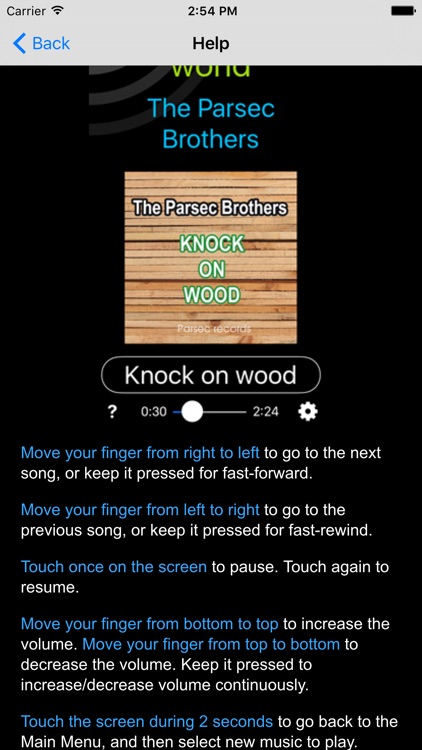 Gesture Music car player