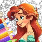 Paint princesses game for girls to color beautiful ballgowns with the finger