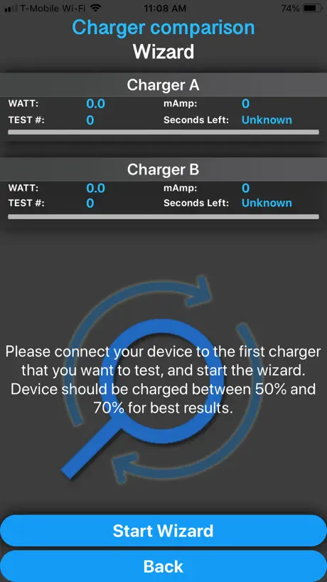 Ampere - battery charge info