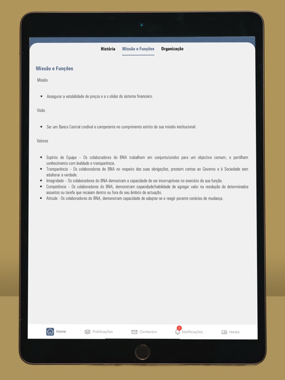 Banco Nacional de Angola iPad screenshot 2 - News app