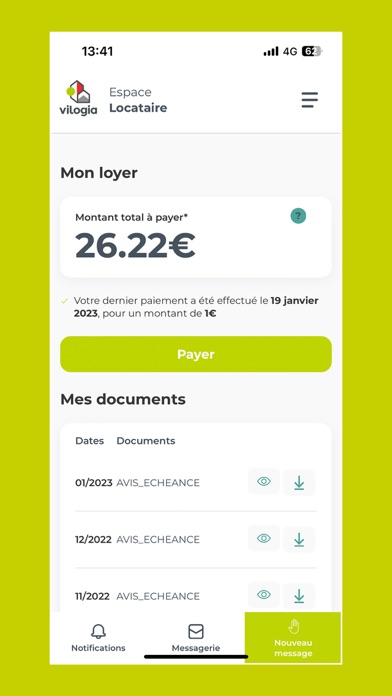 Screenshot #1 pour Espace Locataire Vilogia
