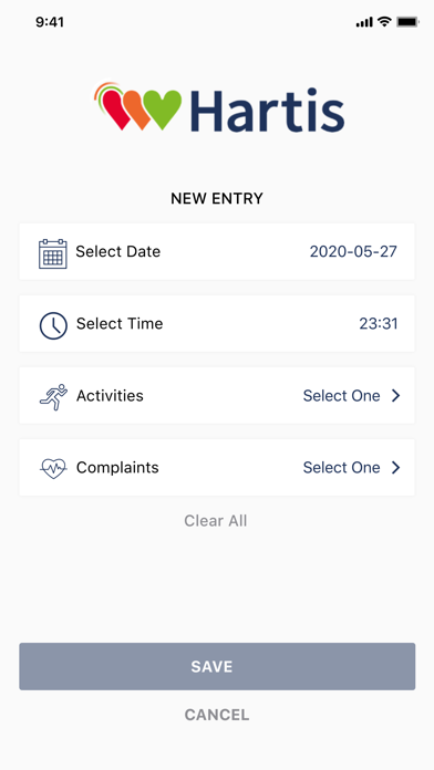 Hartis Dagboek App Screenshot