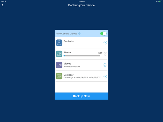 IDrive Online Backup iPad app afbeelding 2