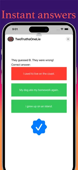 Game screenshot Two Truths and a Lie: iMessage hack