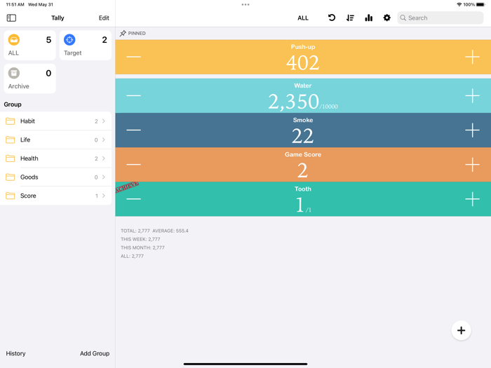 Tally Counter and Habit Tracker